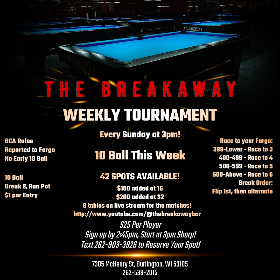 08.02.26 Sunday Weekly Tournament tournament flyer