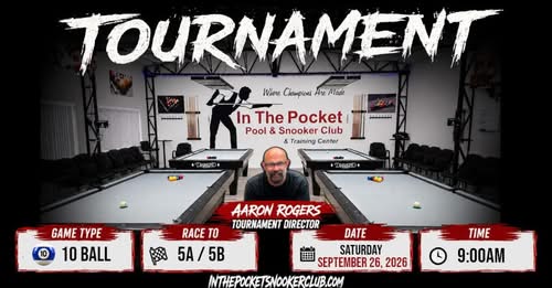 In The Pocket 10 Ball Open tournament flyer