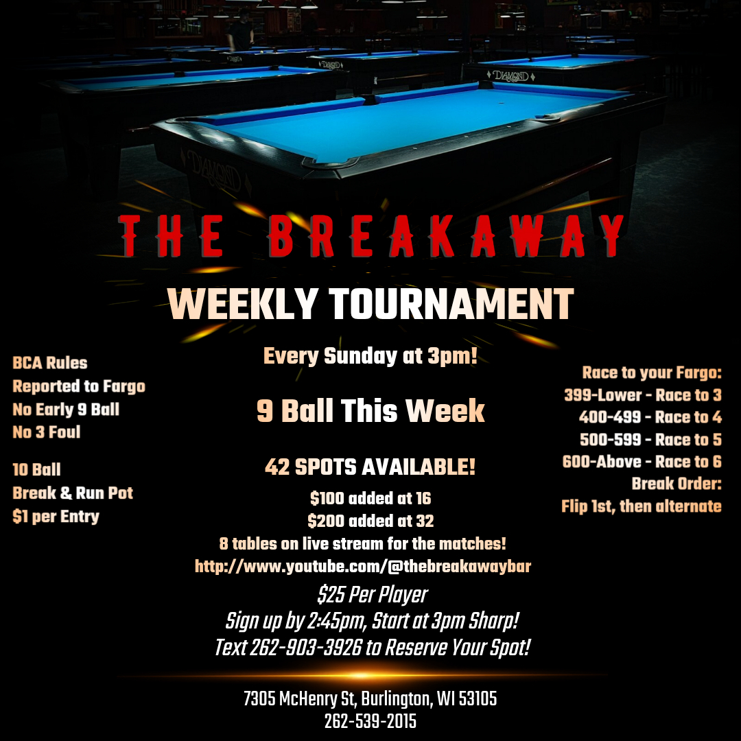 09.27.26 Sunday Weekly tournament flyer