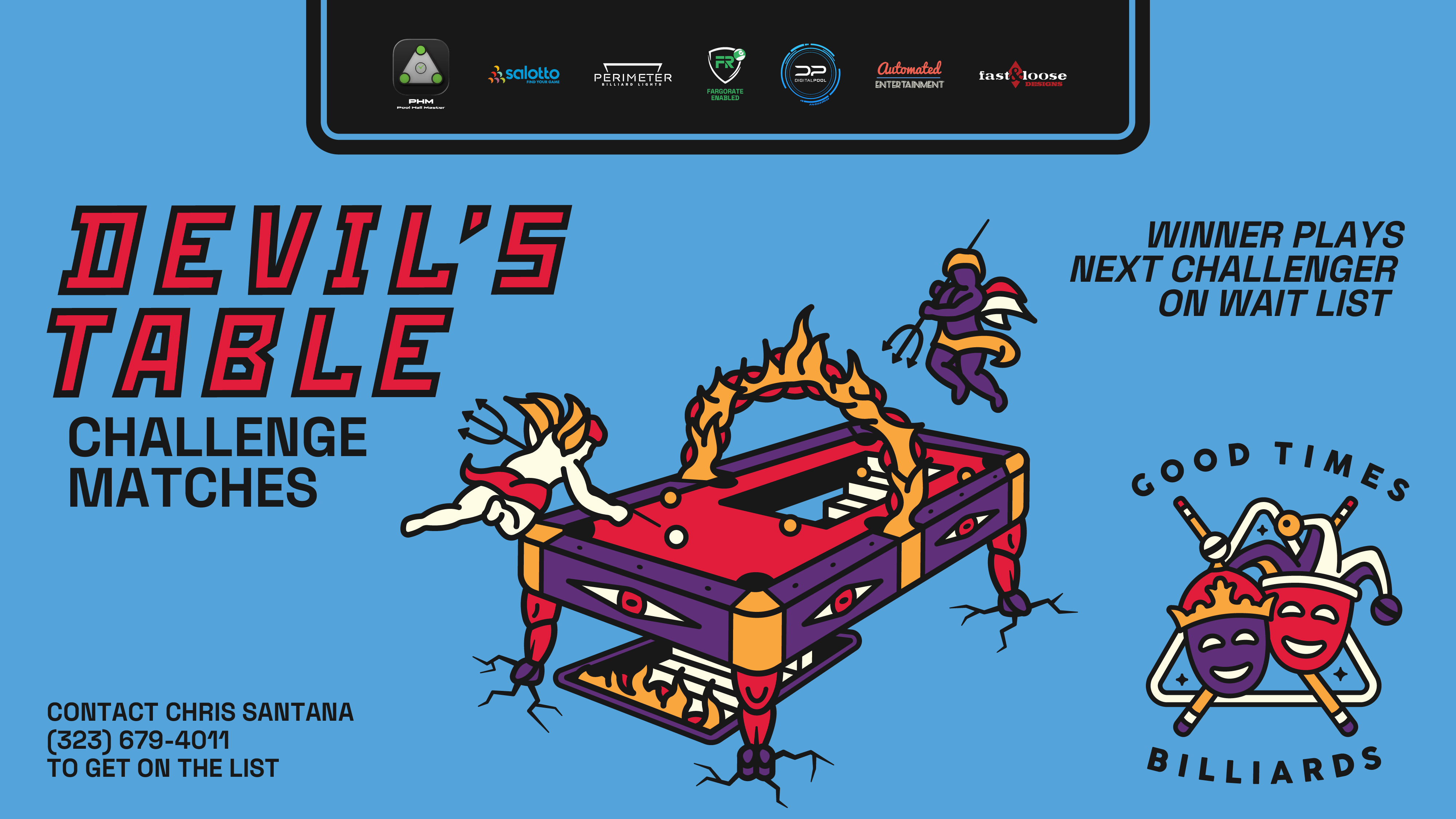 DEVIL'S TABLE Challenge Matches tournament flyer