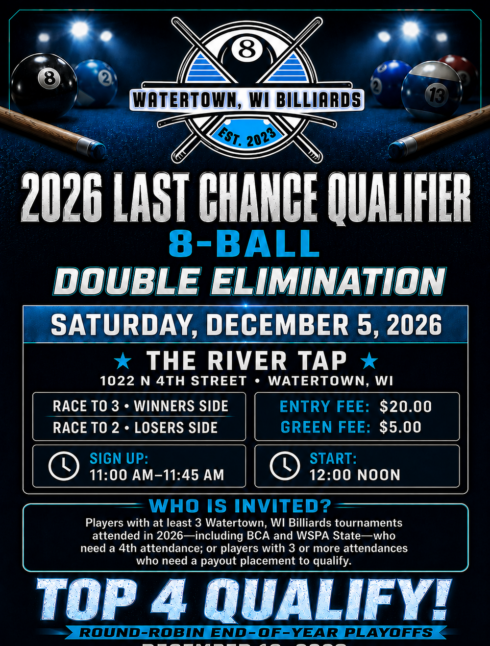 Last Chance Qualifier tournament flyer