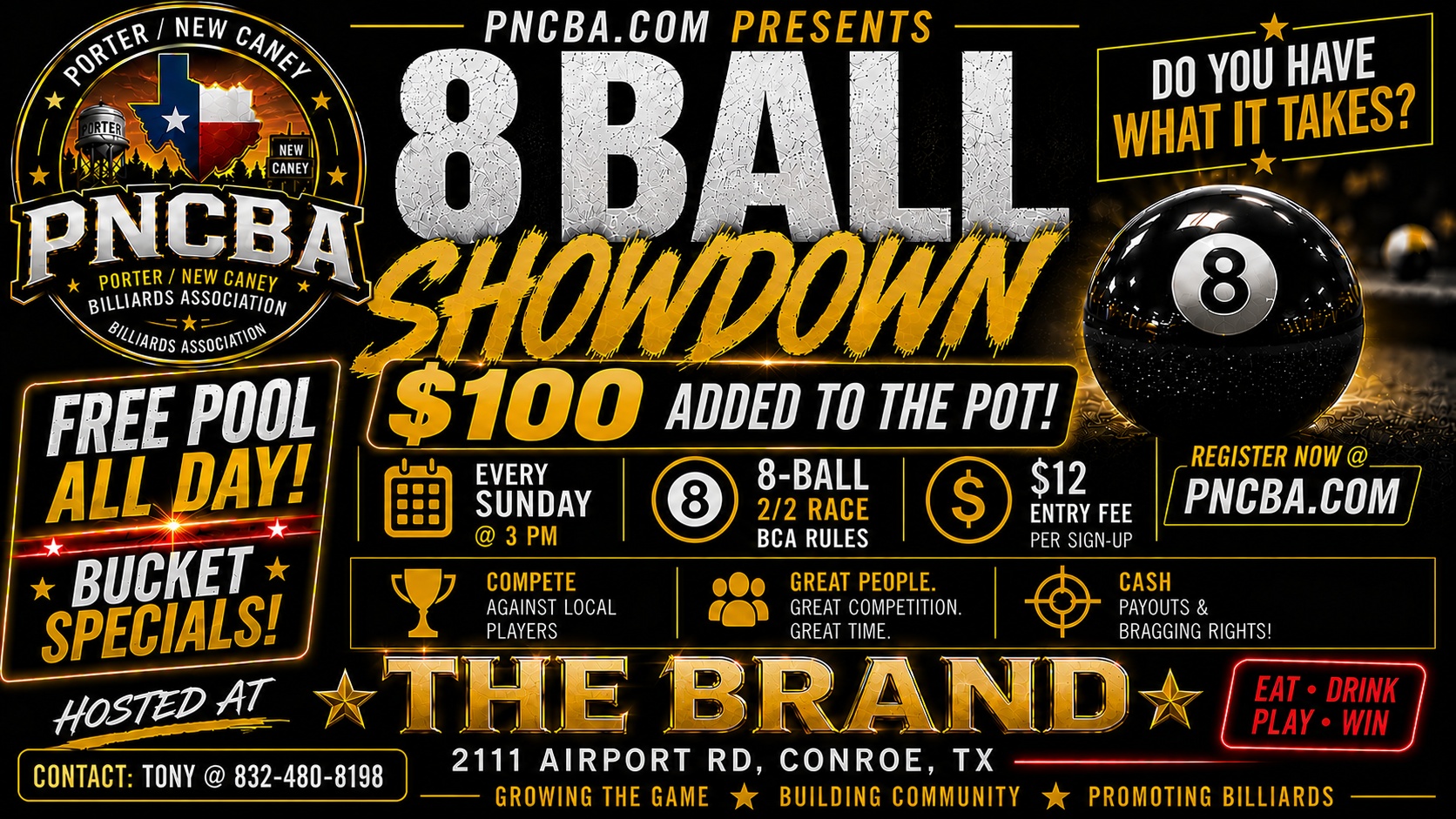 8Ball Showdown tournament flyer