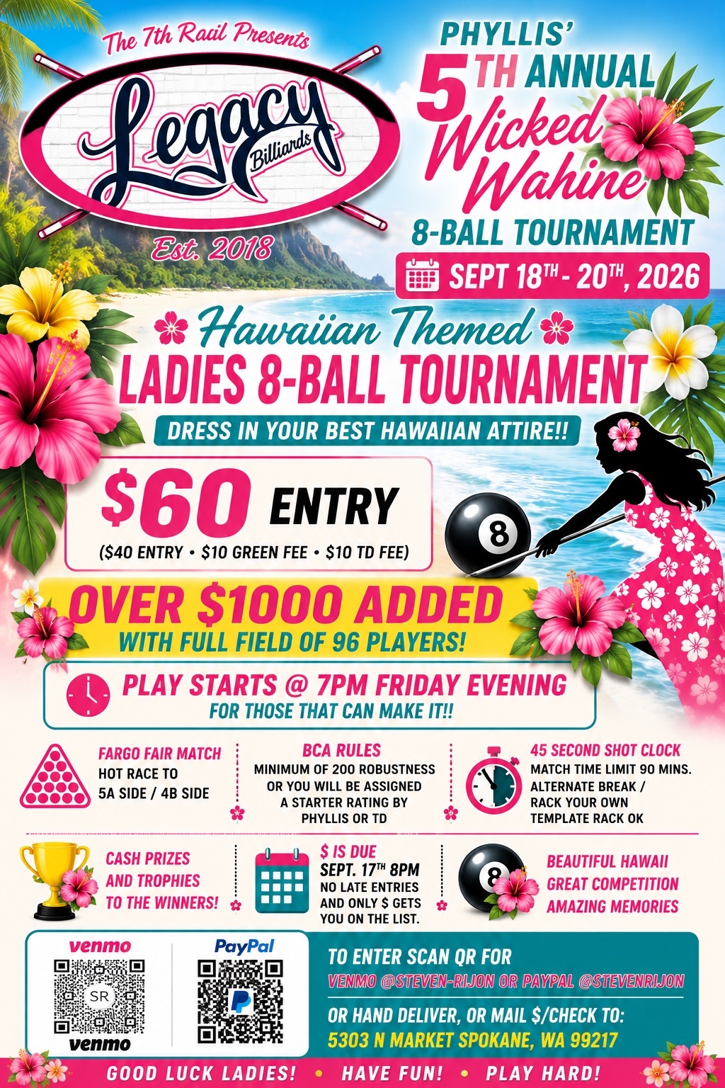 5th Annual Wicked Wahine tournament flyer