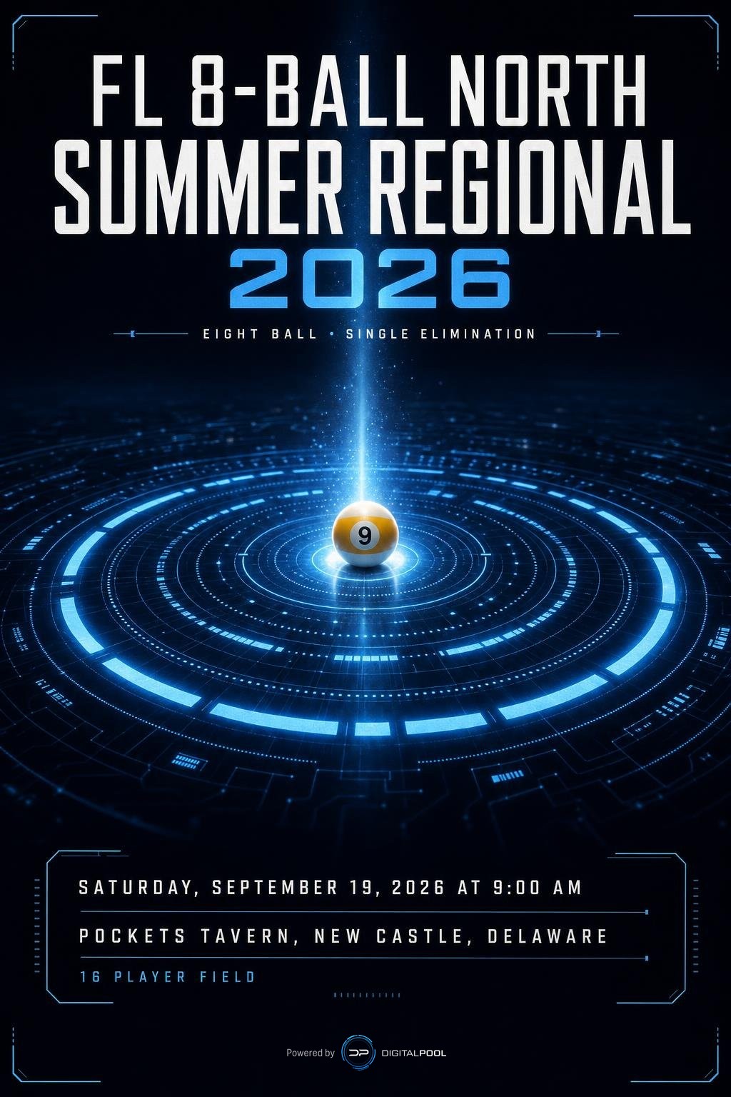 FL 8-Ball North Summer Regional 2026 tournament flyer